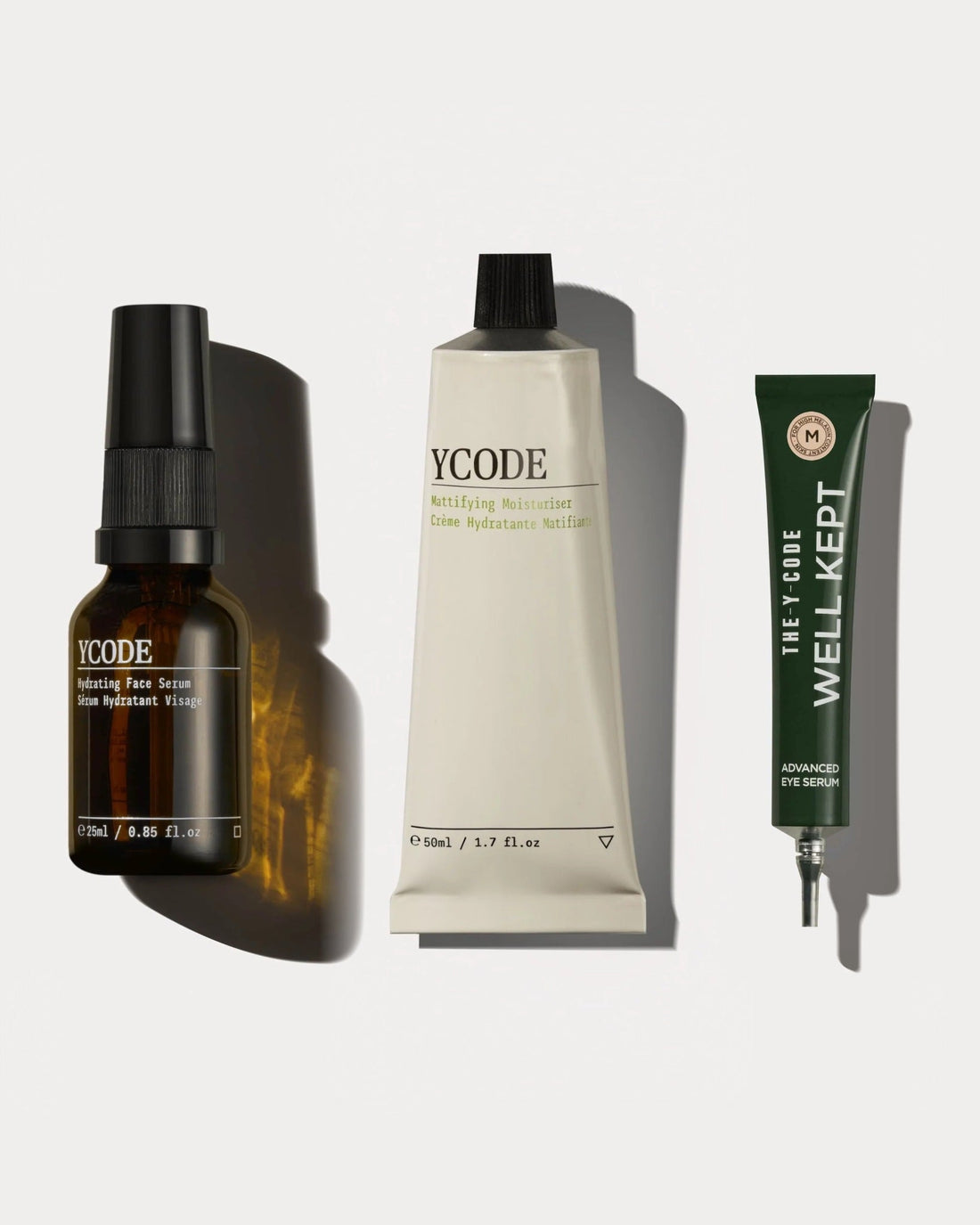 YCODE three-step men's skincare routine